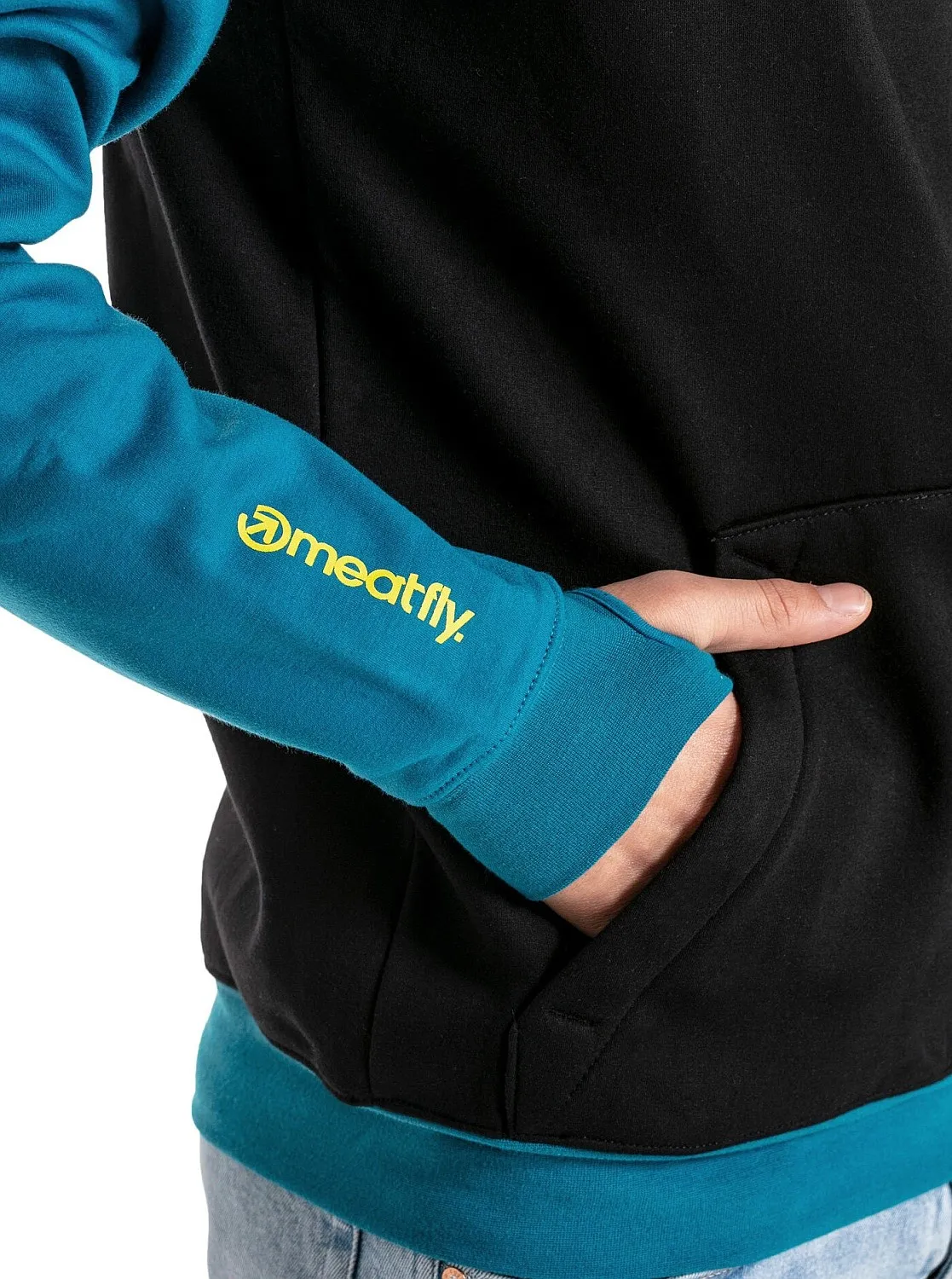 sweat-shirt Meatfly Gravel - Petrol/Black - men´s